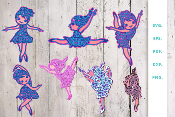 3D Ballerina out of Mandala Bundle for Creative Projects