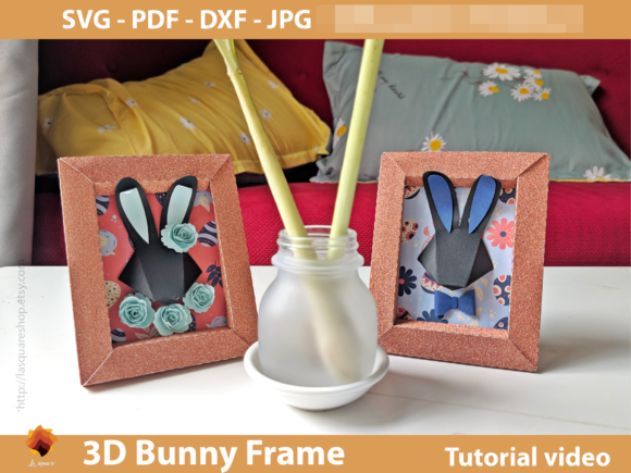 3D Bunny Frame Paper Craft Easter