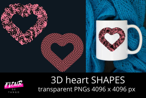 3D HEART Shapes PNG Cliparts Vol.33