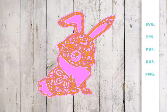 3D Multi Layer Bunny out of Mandala 3
