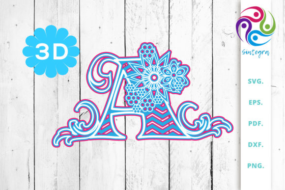 3D Multilayer Floral Chevron Letter a: Elevating Personalized Crafts with Depth and Style