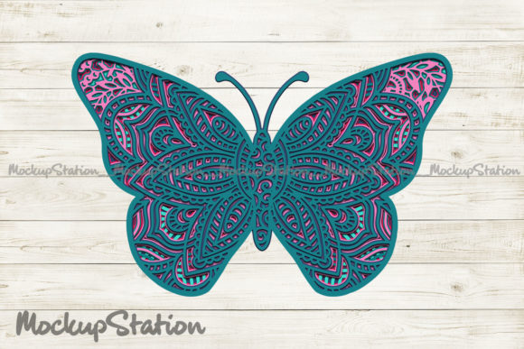 Butterfly 3D Mandala SVG, Layered DXF