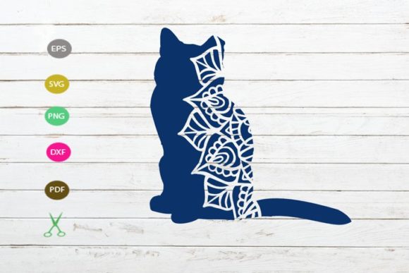 Cat 3D Mandala Cut File for Earrings & Crafts