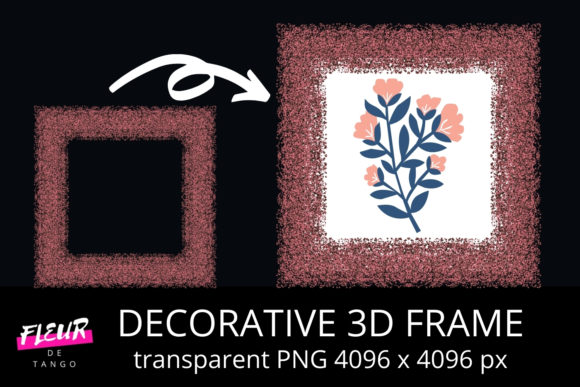 Decorative 3D Square Frame Clipart V.18