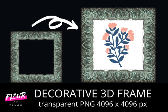 Decorative 3D Square Frame Clipart V.27: Integrating Precision Design into Professional Workflows