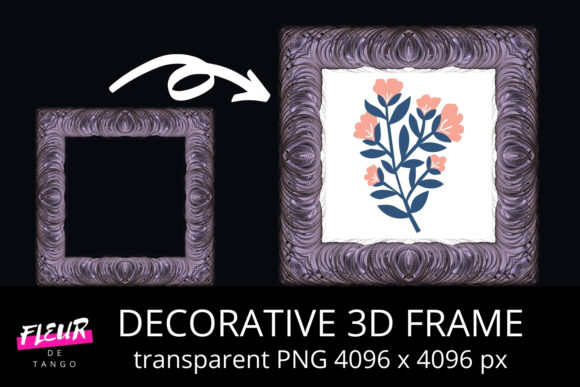 Decorative 3D Square Frame Clipart V.29: Elevating Your Creative Projects