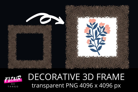 Decorative 3D Square Frame Clipart V.43