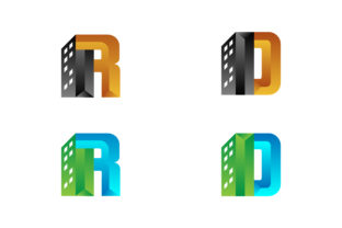 Designing the Future of Real Estate: The Rd Letter 3D Logo Building Template