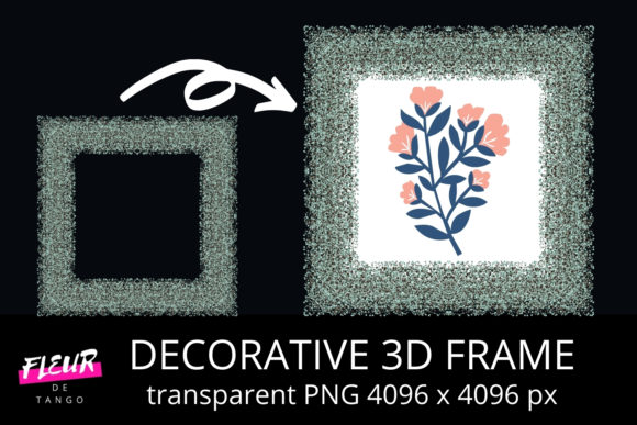 Elevate Your Creative Projects with Decorative 3D Squre Frame Clipart V.11