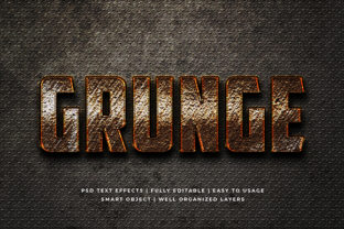 Grunge Old Metal 3D Text Effect Mockup
