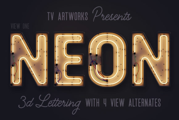 Modern Neon 3D Lettering for Dynamic Visuals