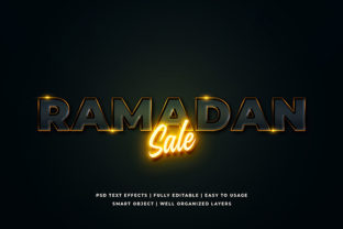 Ramadan Sale 3D Text Effect Mockup