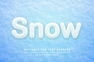 Snow 3D Text Effect Mockup for Creative Projects