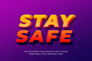 Stay Safe 3D Text Effect Mockup for Creators