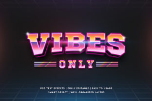 Transform Your Designs with the Vibes Only Retro 3D Text Effect Mockup