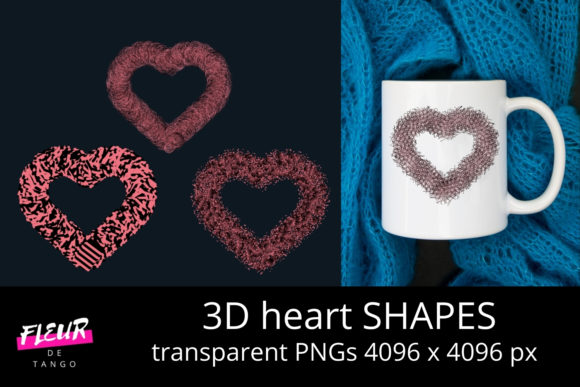 Unlocking Creative Potential with 3D HEART Shapes PNG Cliparts Vol.27